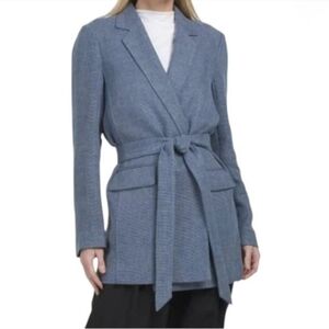 NWT Lafayette 148 New York Linen Blend Belted Blazer. Size L